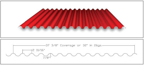 875in corrugated 500w